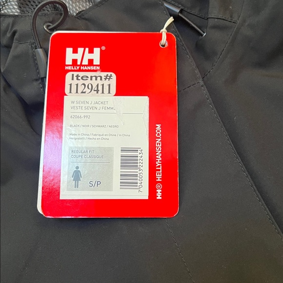 Helly Hansen Seven J Rain Jacket Women's Black Jacket - Picture 9 of 14